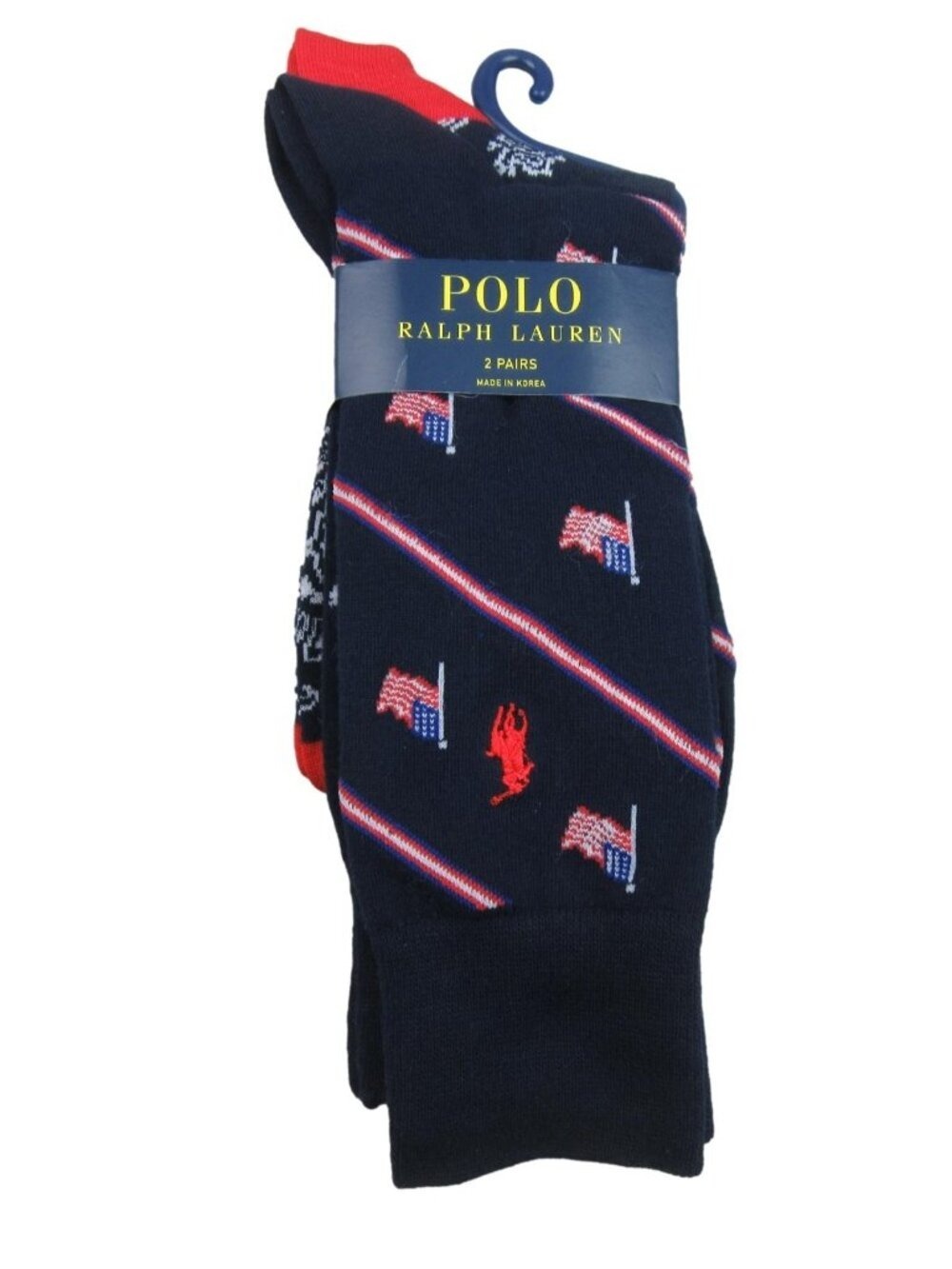 Polo Ralph Lauren USA Flag Paisley Slack Socks Men's Size 6-12.5 (2 PAIRS) NEW